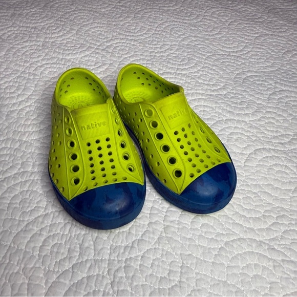 Native Shoes Yellow and Blue Water Shoes with Perforated Design - Picture 2 of 8